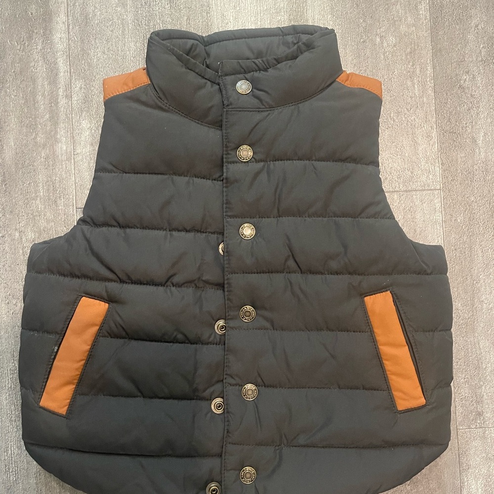 Janie and Jack Black and Brown Kids Puffer Vest